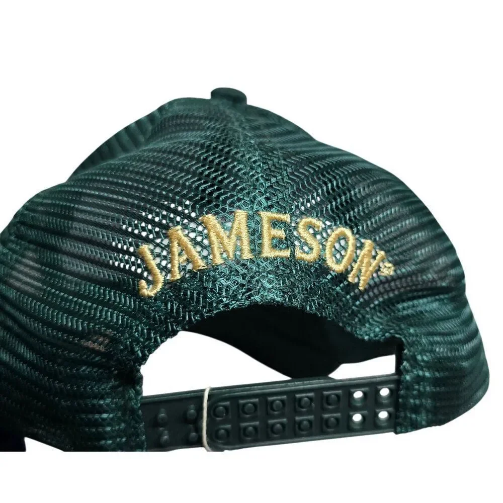 Jameson whiskey Green Mesh Trucker Hat With Adjustable Snapback J Patch